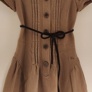 Burberry Tan Button-Up with Black Accents